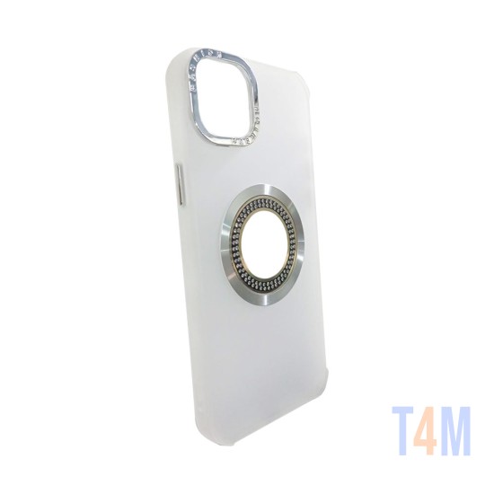 Capa de Silicone com Diamond Designe para Apple iPhone 15 Plus Branco